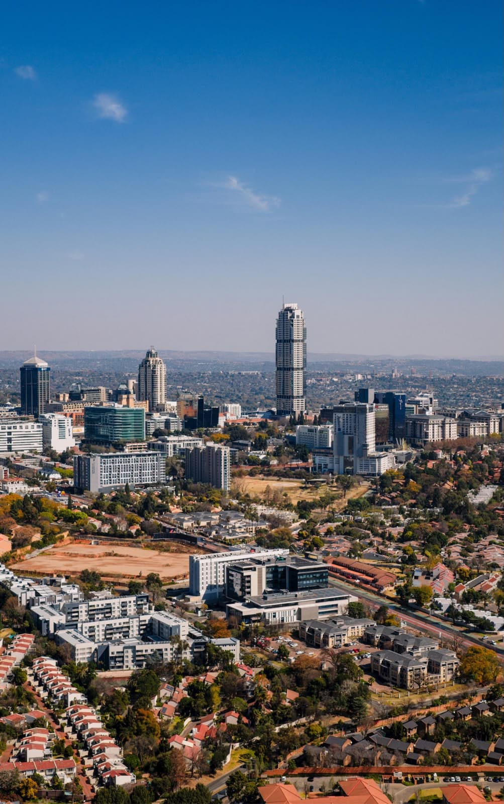 Aerial view of the Sandton skyline, Johannesburg